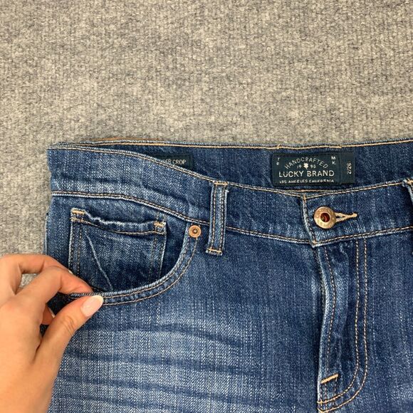 Lucky Brand Sienna Weekender Crop Jean Womens 2/26 Whiskered Denim Stretch - Picture 3 of 11